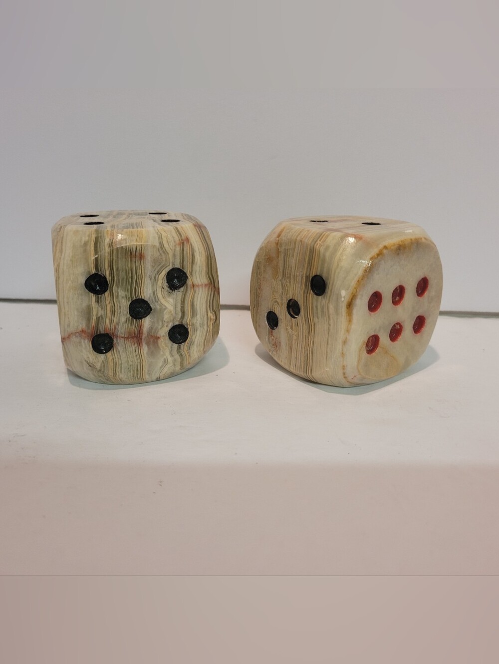 Oversized Carved Onyx Dice Decor Set Of 2